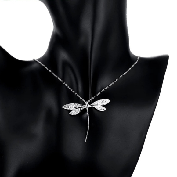 New 925 Silver jewelry long dragonfly necklaces!!! - Picture 3 of 6